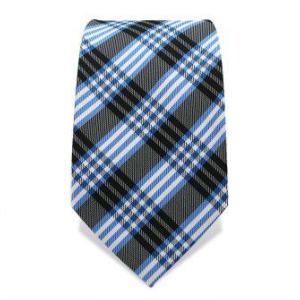 Cravate à motifs Prince de Galles bleu, gris et noir