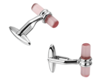 Boutons de manchette cylindre rose pale