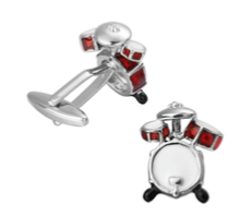 Boutons de manchette batterie rouge