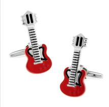 Boutons de manchette guitare rouge