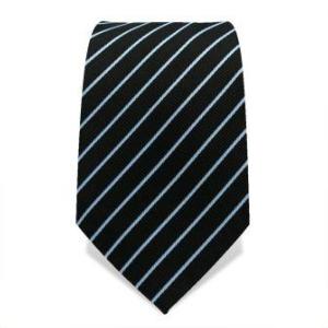 Cravate noire rayée bleue