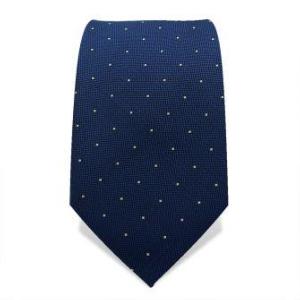 Cravate bleue à pois blancs